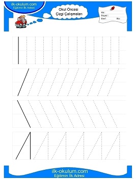 Çocuklar İçin Çizgi Çalışma Sayfaları 
